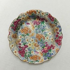 Erphila Sussex Cherry Chintz Germany Gold rimmed Bowl Vintage